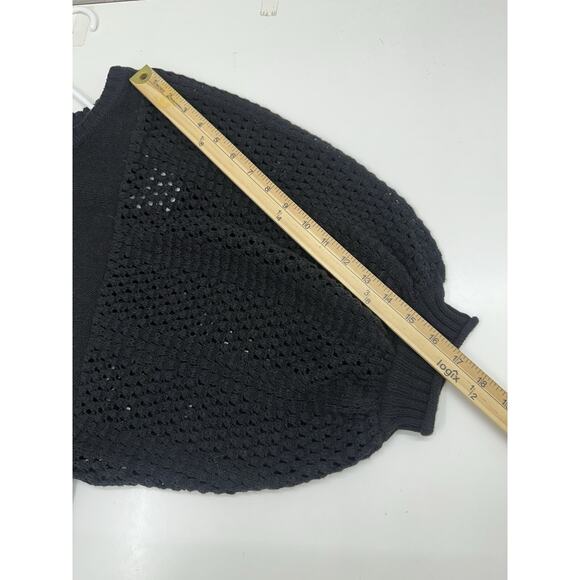 Heart-n-crush Womens Sweater Size Medium Black Open Knit Arms - Picture 12 of 14